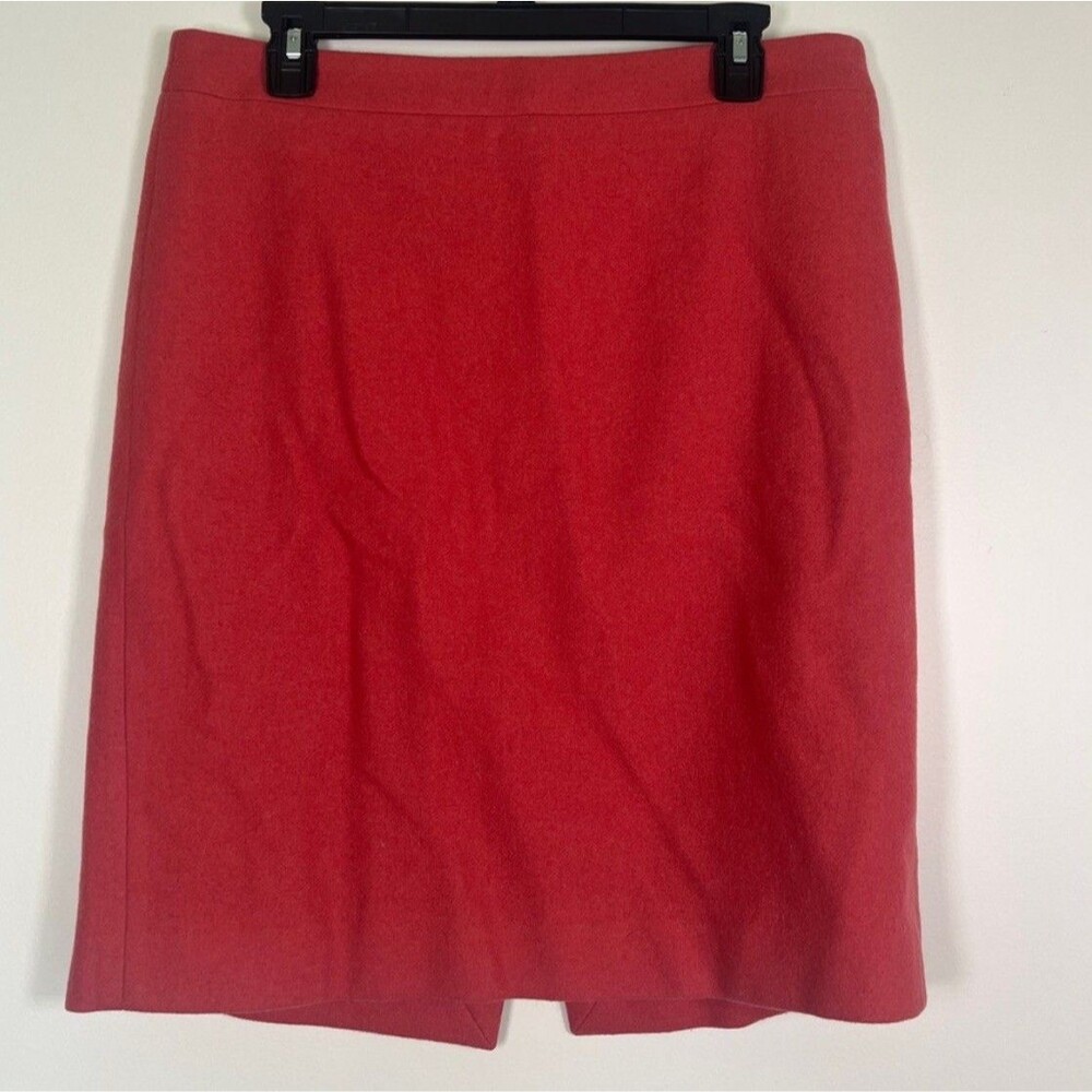 J. Crew The Pencil Skirt Orange Wool Blend Preppy Colorful Lined Pencil Skirt 12